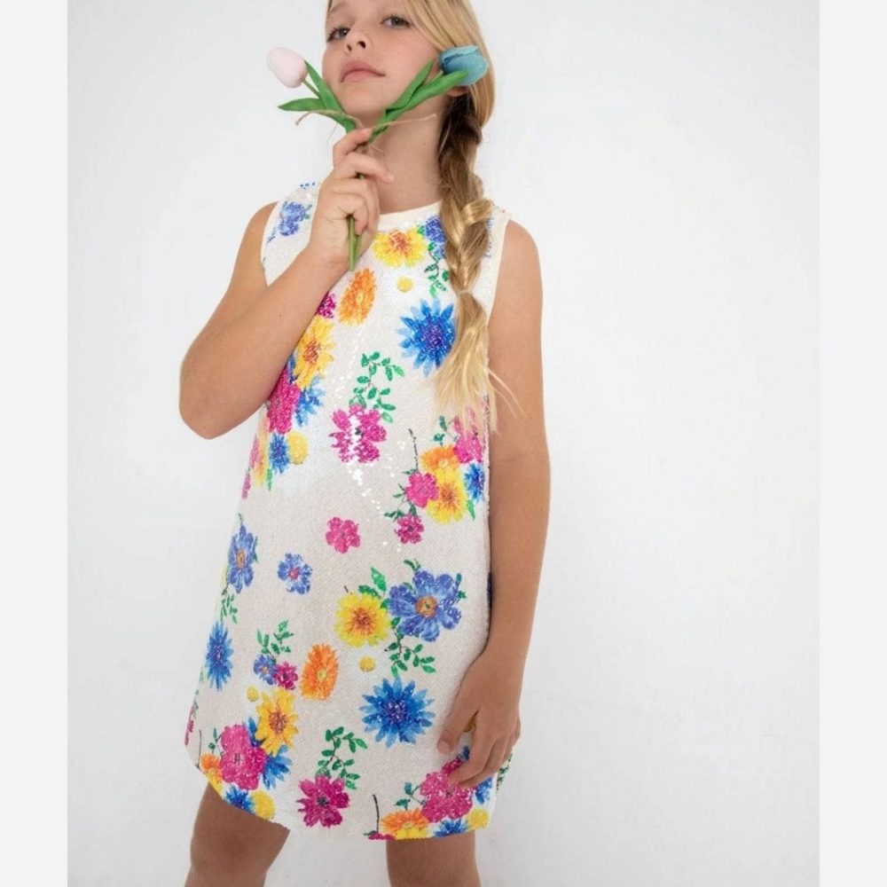 🤍 Lola + The Boys English Garden sequin floral dress